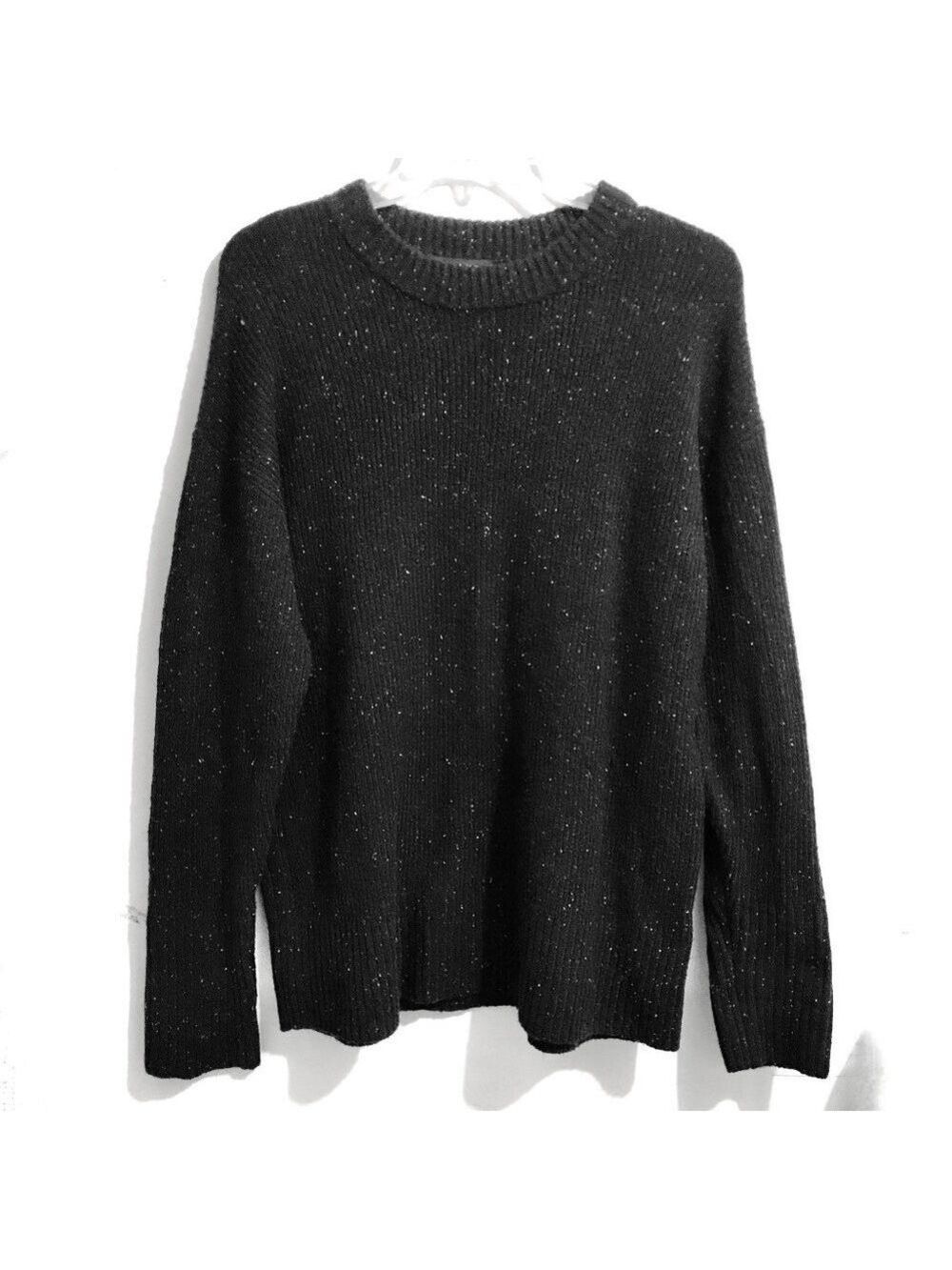 Something Navy Dark Brown Crew Neck Cotton, Poly, Wool Sweater XL